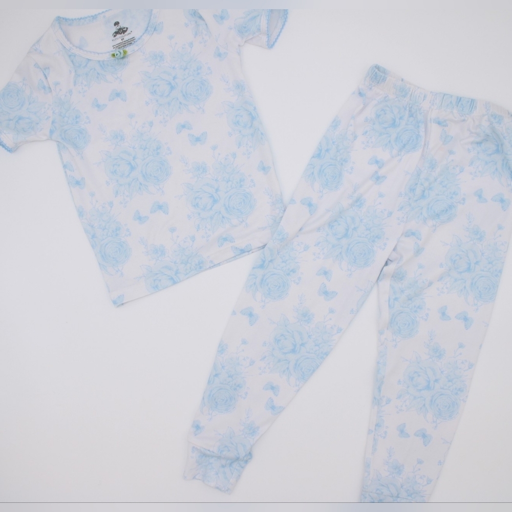 Tutu Couture Girls 4T Pajama Bundle 2 Sets Blue & White - Picture 2 of 6